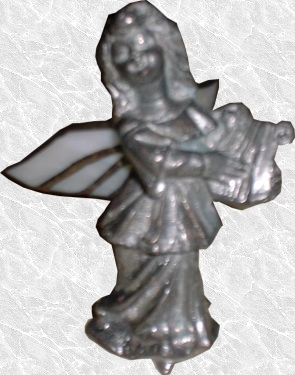 3-D Stained Glass Harp Angel