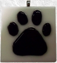 Pawprint Fused Glass Ornaments