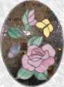 Stained Glass Rose w/ Butterflies Panel