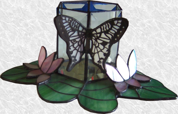 Stained Glass Butterfly Candle Shelter