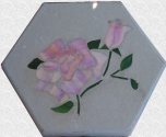 Rose Stained Glass Stepping Stone