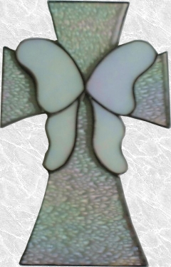 Stained Glass Butterfly Cross