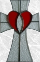 Stained Glass Heart Cross