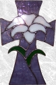 Stained Glass Lily Cross
