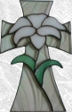 Stained Glass Lily Cross
