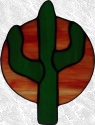 Stained Glass Cactus Suncatcher