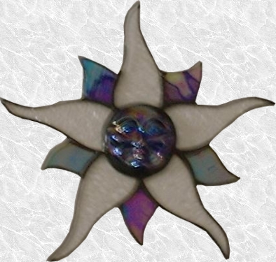 Stained Glass Blue Sun